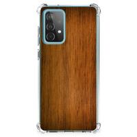 Samsung Galaxy A52 4G/5G Stevig Telefoonhoesje Donker Hout - thumbnail
