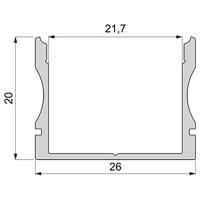 Deko Light 970201 AU-02-20 U-profiel Aluminium (b x h x d) 21.70 x 20 x 2000 mm 2 m - thumbnail