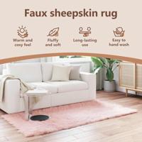 VidaXL Nep schapenvacht tapijt tafalla roze 80 x 200 cm polyester - thumbnail