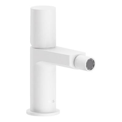 Bidetmengkraan Tres Project 1-Knop Uitloop Recht 8,5 cm Rond Mat Wit Tres