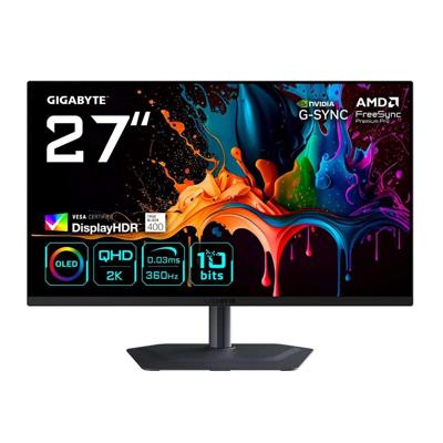 GIGABYTE MO27Q3 computer monitor 68,6 cm (27") 2560 x 1440 Pixels Quad HD QD-OLED Zwart