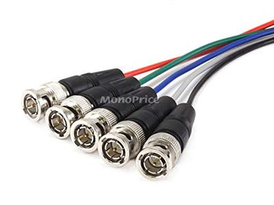 Monoprice VGA HD-15 naar 5 BNC RGB-videokabel voor HDTV-monitorkabel - 6FT (zwart)