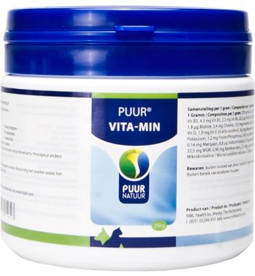 PUUR NATUUR VITA-MIN (VITAMINEN EN MINERALEN) HOND EN KAT 250 GR