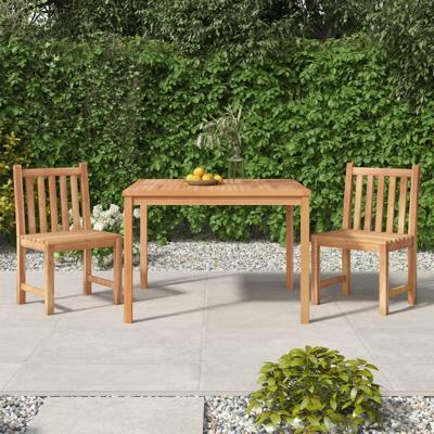 3-delige Tuinset massief teakhout