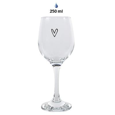Clayre & Eef Wijnglas Hart 250 ml Transparant Glas Wijnkelk