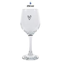 Clayre & Eef Wijnglas Hart 250 ml Transparant Glas Wijnkelk - thumbnail