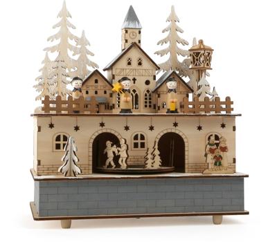 Small Foot - houten muziekdoos kerstdorp met licht