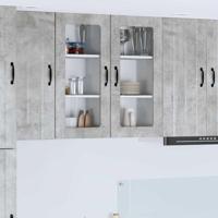 Keukenkast aan de muur Beton Grijs 40 x 31 x 80 cm Bewerkt hout - thumbnail