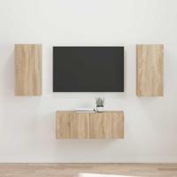 Tv-meubelset Wandgemonteerd 2 pcs Sonoma Eiken Bewerkt hout - thumbnail