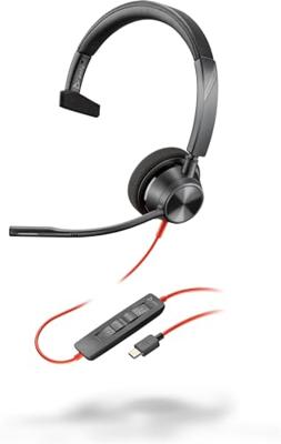 HP Poly Blackwire C3310 On Ear headset Kabel Mono Zwart Ruisonderdrukking (microfoon), Noise Cancelling Headset, Volumeregeling, Microfoon uitschakelbaar