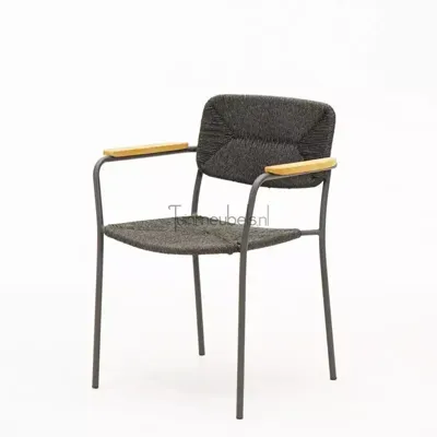 4SO Bora stapelstoel Antraciet teak