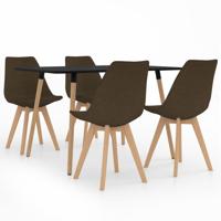 vidaXL 5-delige Eethoek bruin - thumbnail