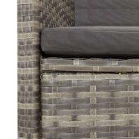 9-delige Tuinset met kussens poly rattan grijs - thumbnail