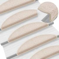 VidaXL Trapmatten 15 st 56x17x3 cm taupe halfrond - thumbnail