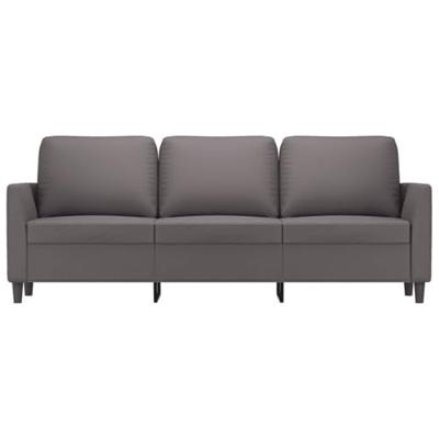 Driezitsbank 180 cm kunstleer grijs