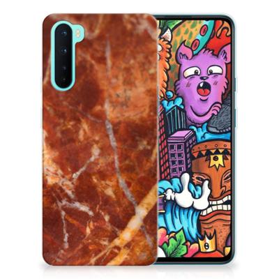 OnePlus Nord | TPU | Siliconen hoesje | Marmer Bruin