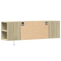 Tv-wandmeubel met LED-verlichting 135x31x39,5 cm sonoma eiken - thumbnail