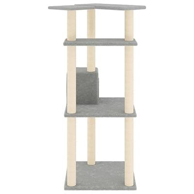 Kattenmeubel met sisal krabpalen 123 cm lichtgrijs - thumbnail