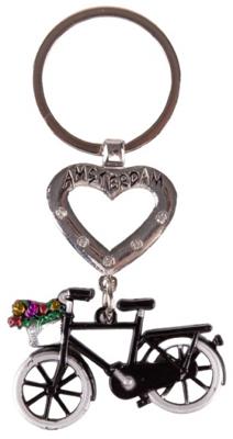 Matix Sleutelhanger Amsterdam Hart 6 Cm Staal Zwart/zilver