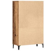 Hoge kast 70x31x115 cm bewerkt hout oud houtkleurig - thumbnail
