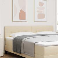 LED Hoofdbord met LED-striplichten Crème 180 cm Polyester - thumbnail