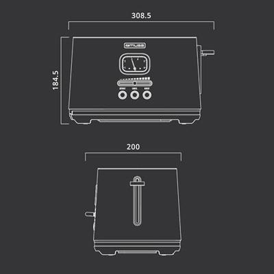 Muse MS-130BC - Broodrooster, 1.000 W, zwart/messing