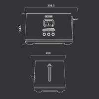 Muse MS-130BC - Broodrooster, 1.000 W, zwart/messing - thumbnail