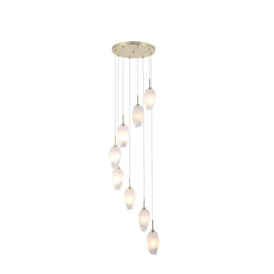 Searchlight 8-lichts vide hanglampRocky met wit glas - 23147-8SB