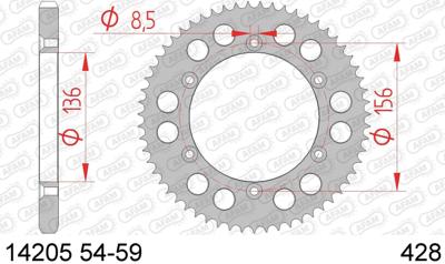 AFAM Chain wheel 428 59z steel silver