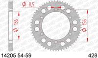 AFAM Chain wheel 428 59z steel silver - thumbnail