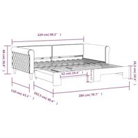 Slaapbank met onderschuifbed 100x200 cm fluweel blauw - thumbnail