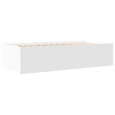 Slaapbank met lades zonder matras 90x200 cm wit