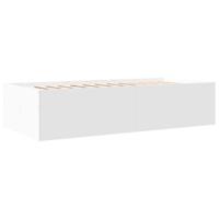 Slaapbank met lades zonder matras 90x200 cm wit - thumbnail