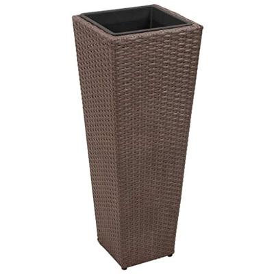 VidaXL Plantenbakken verhoogd 3 st poly rattan bruin