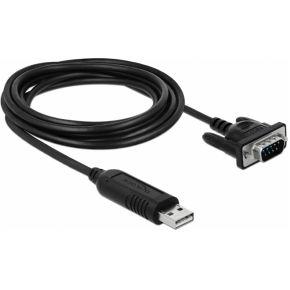 Delock 66282 USB 2.0 naar seriële RS-232-adapter met compacte seriële connectorbehuizing