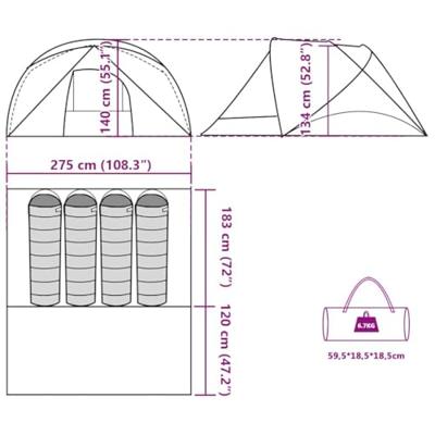 VidaXL Tent 4-persoons waterdicht groen