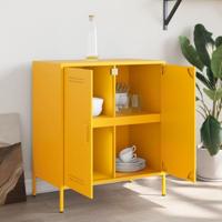 Dressoir 68x39x79 cm staal mosterdgeel - thumbnail