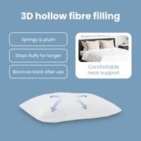 VidaXL Hoofdkussen met kussen 2 pcs wit 61 x 41 x 20 cm polyester - thumbnail