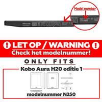 Lunso - Kobo Aura H2o edition 1 hoes (6.8 inch) - Vegan Saffiano Leren sleep cover - Zwart - thumbnail