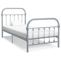 Bedframe metaal grijs 90x200 cm - thumbnail