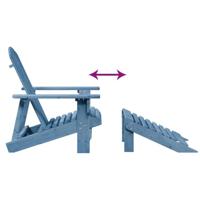 Stoel Adirondack met voetenbank massief vurenhout blauw - thumbnail