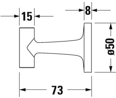 Duravit Starck T Handdoekhaak - rond - RVS geborsteld 0099297000