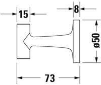 Duravit Starck T Handdoekhaak - rond - RVS geborsteld 0099297000 - thumbnail