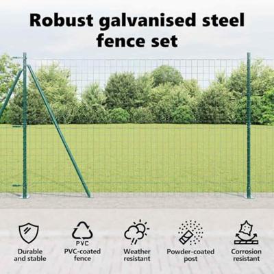 VidaXL Hek met paal groen 1,5 x 10 m staal