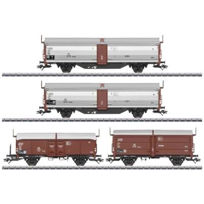 Märklin 47301 H0 set van 4 schuifdakwagens Tbes van de DB Märklin 47301 H0 set van 4 schuifdakwagens Tbes van de DB