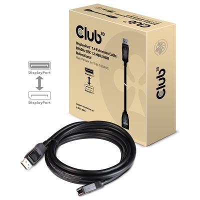 club3D CAC-1023 DisplayPort-kabel DisplayPort Verlengkabel DisplayPort-stekker, DisplayPort-bus 3.00 m Zwart club3D CAC-1023 DisplayPort-kabel DisplayPort Verlengkabel DisplayPort-stekker, DisplayPort-bus 3.00 m Zwart