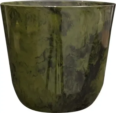 TS Collection bloempot kunststof 13x12cm marble green TS Collection bloempot kunststof 13x12cm marble green