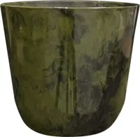 TS Collection bloempot kunststof 13x12cm marble green - thumbnail
