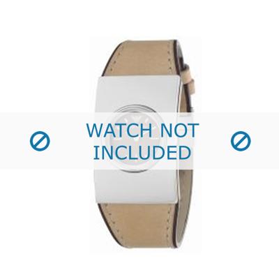 Armani horlogeband AR-1019 Leder Cream wit 30mm