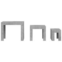 3-delige Salontafelset spaanplaat betongrijs - thumbnail